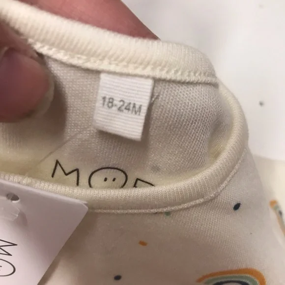 Baby Mori 2pc short set pajamas, organic cotton bamboo, rainbow - Picture 6 of 8